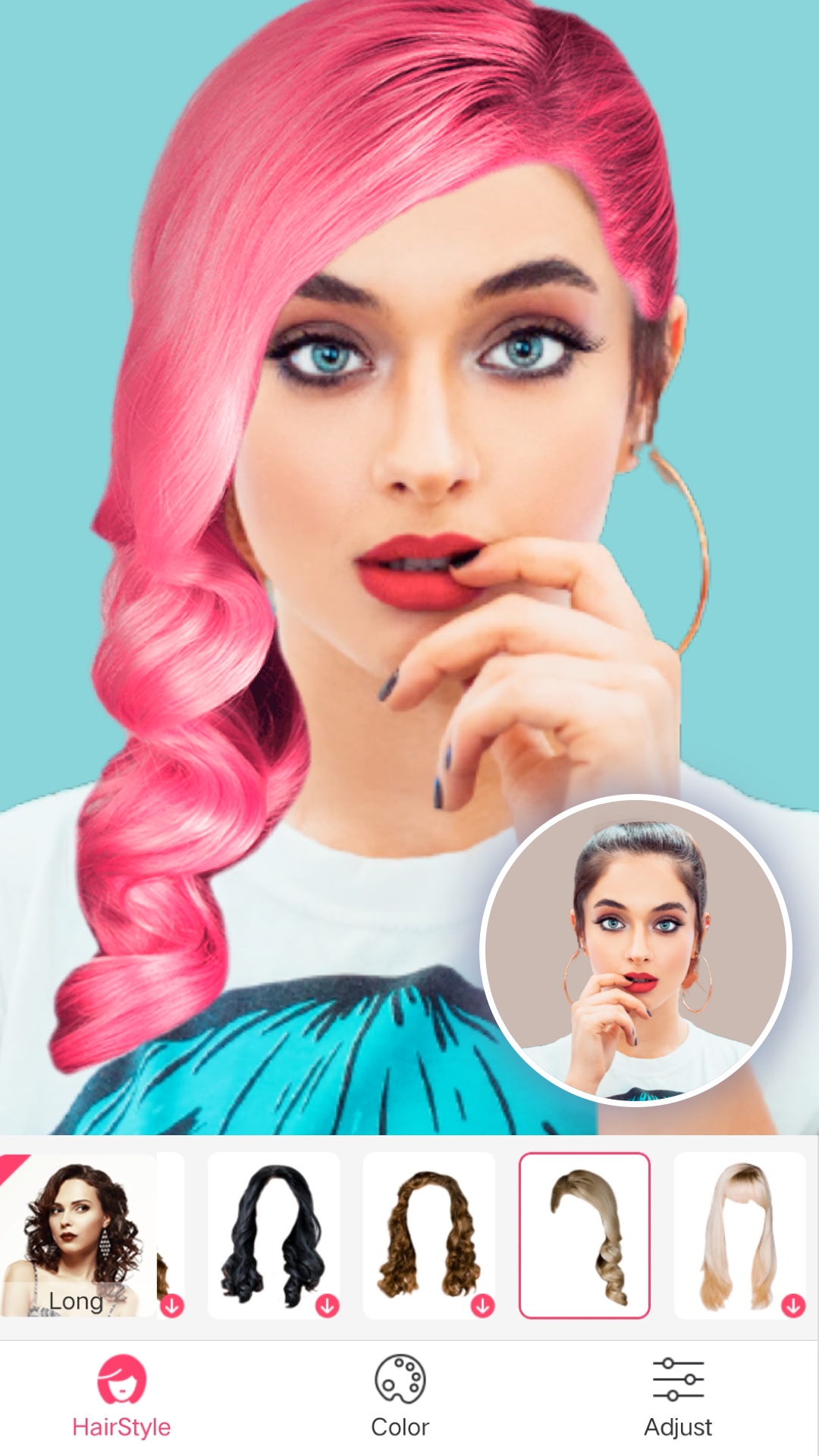 اسکرین شات 5 برنامه Hairstyle Changer - HairStyle