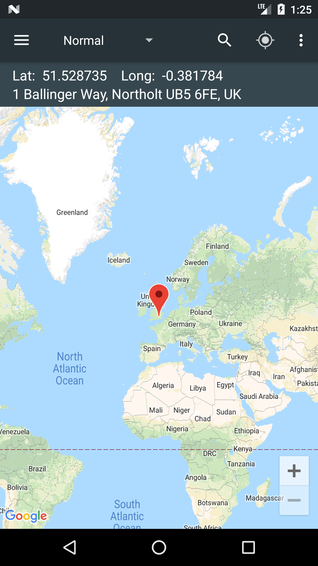 اسکرین شات 1 برنامه Map Coordinates