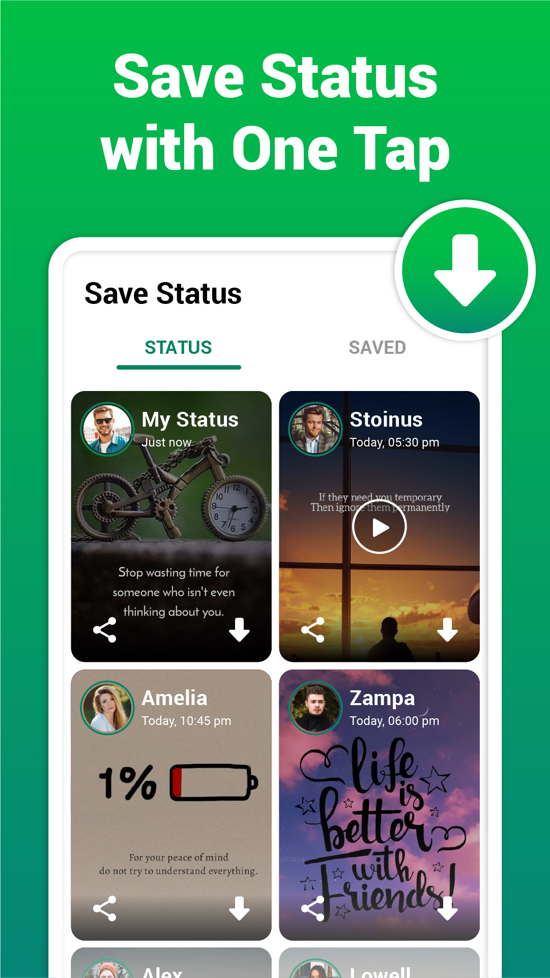 اسکرین شات 1 برنامه Status Saver・Status Downloader