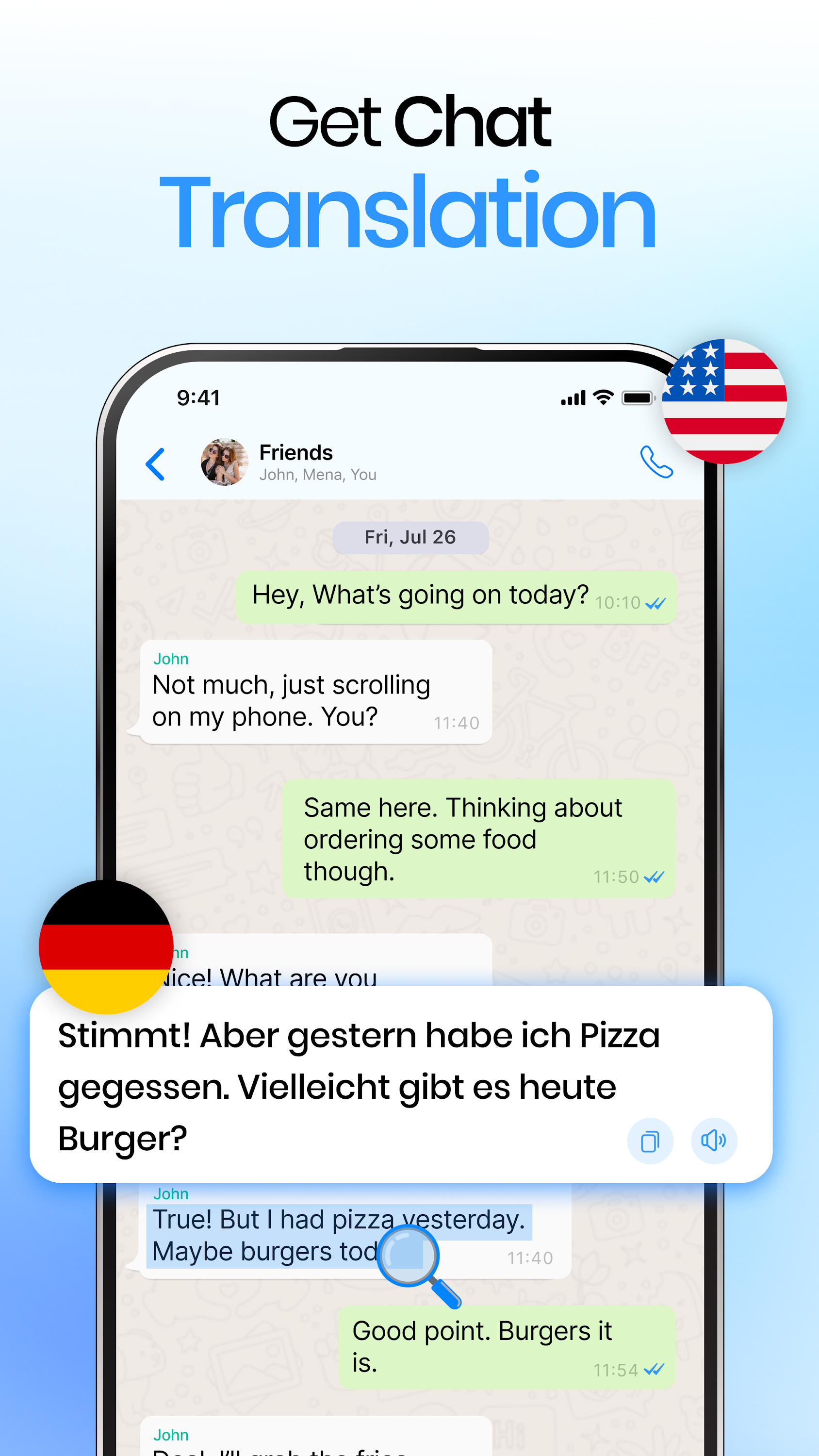 اسکرین شات 1 برنامه Hey Translate Chat Translator