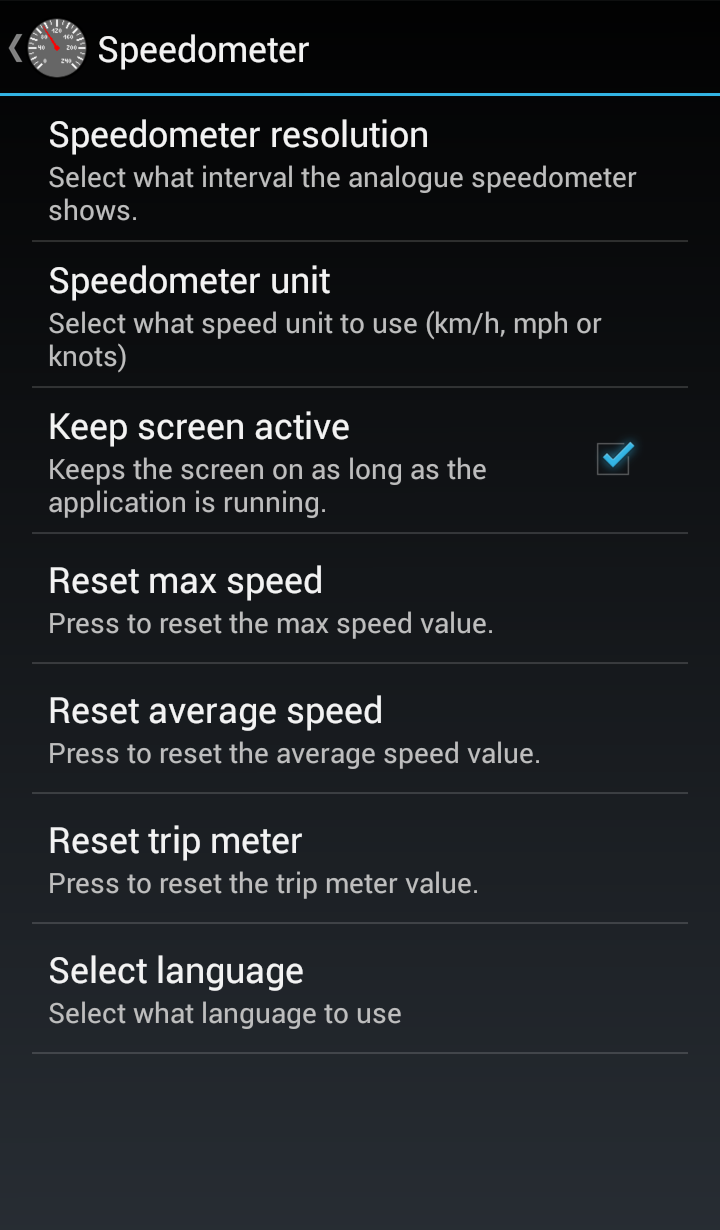 اسکرین شات 5 برنامه Speedometer