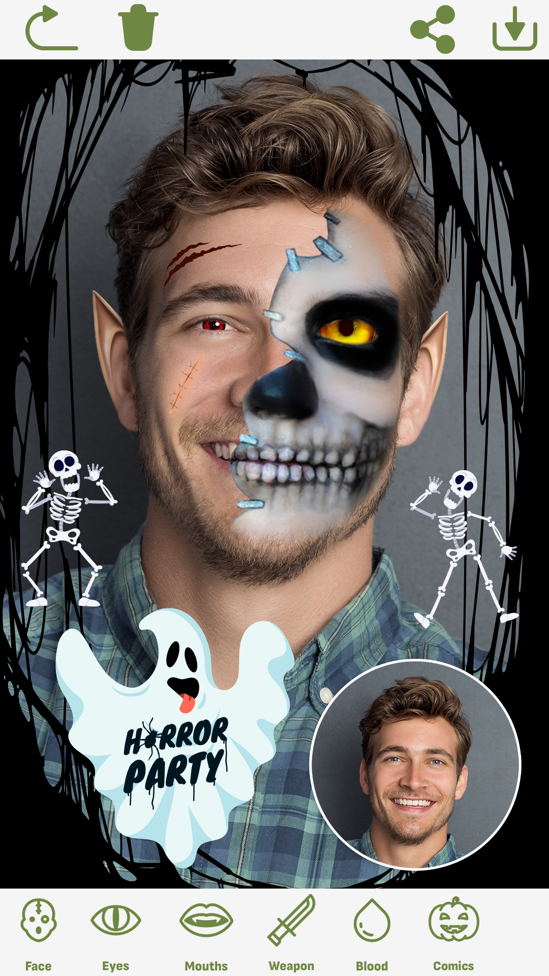 اسکرین شات 3 برنامه Photo Editor: Halloween Makeup