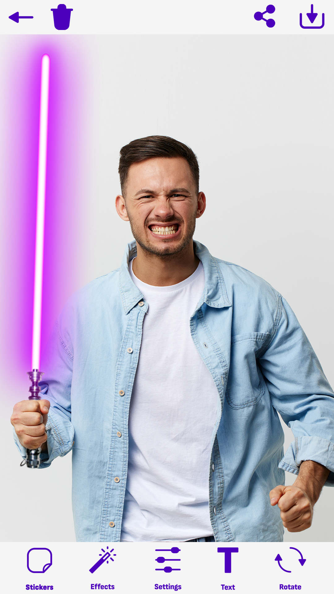 اسکرین شات 2 برنامه LightSaber: Photo Editor