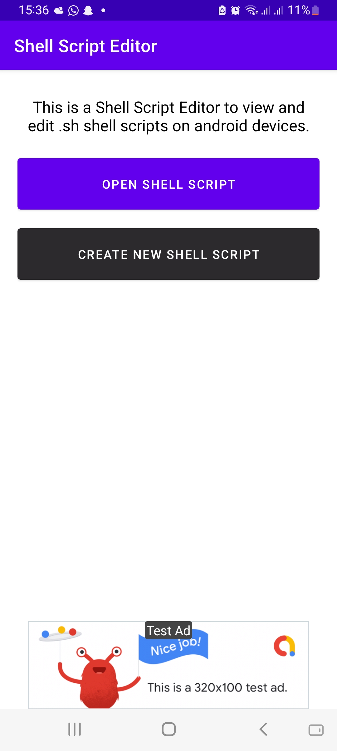 اسکرین شات 1 برنامه Sh File Opener & Shell Editor