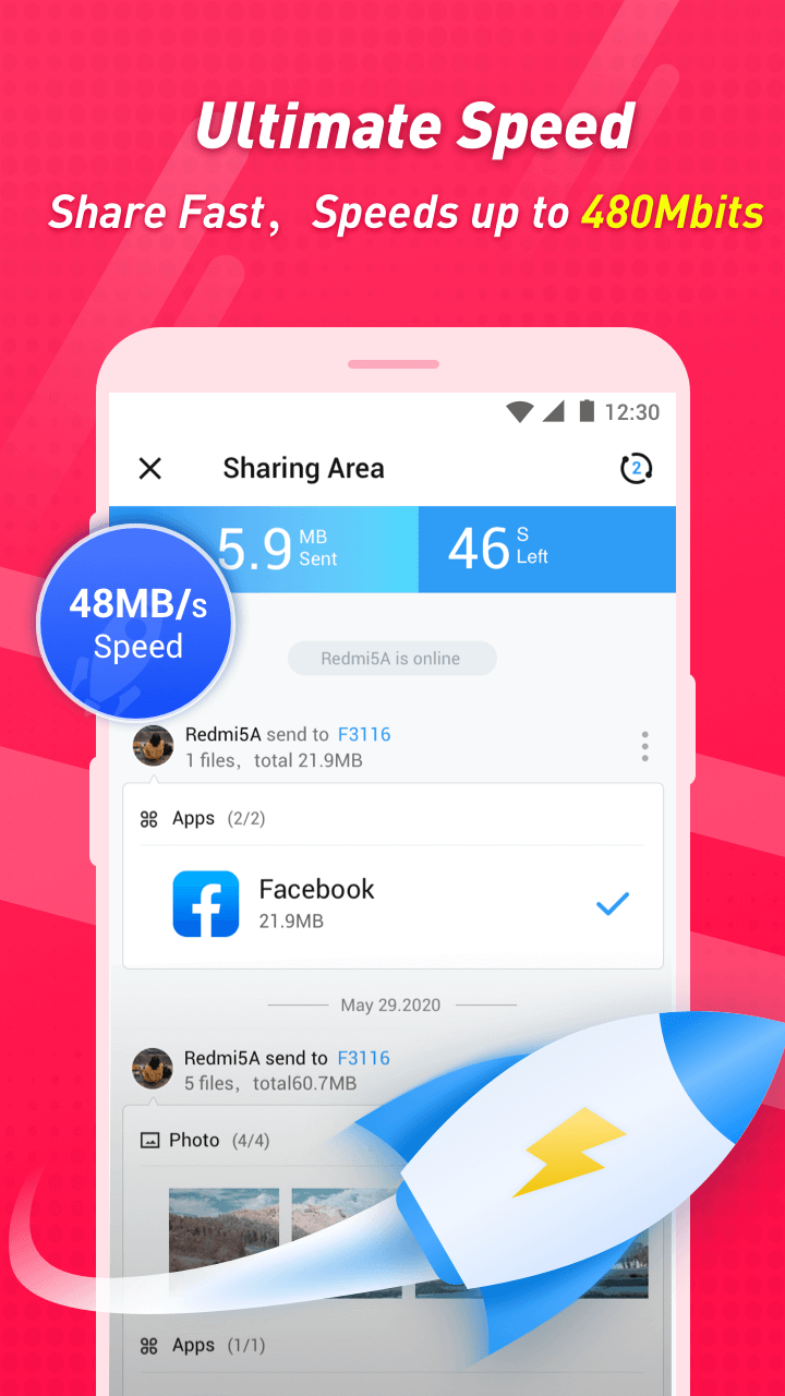 اسکرین شات 2 برنامه ShareKaro Lite: File Share App
