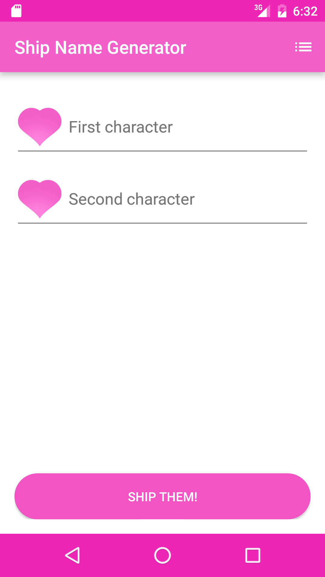 اسکرین شات 2 بازی Fandom Ship Names Generator