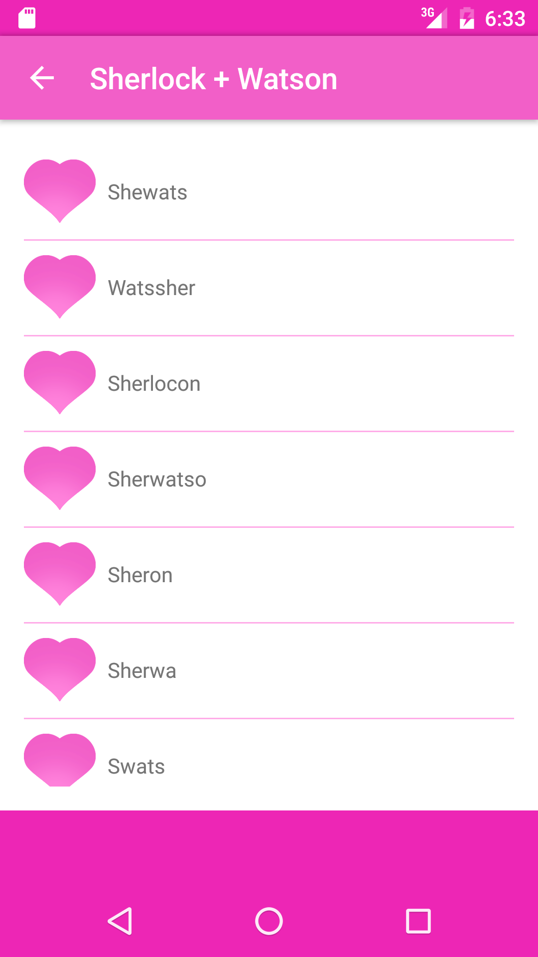 اسکرین شات 4 بازی Fandom Ship Names Generator