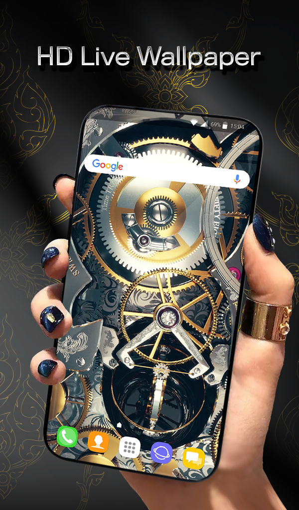 اسکرین شات 1 برنامه Silver Luxury Watch Wallpaper