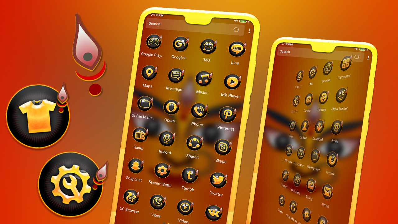 اسکرین شات 2 برنامه Durga Maa Theme Launcher