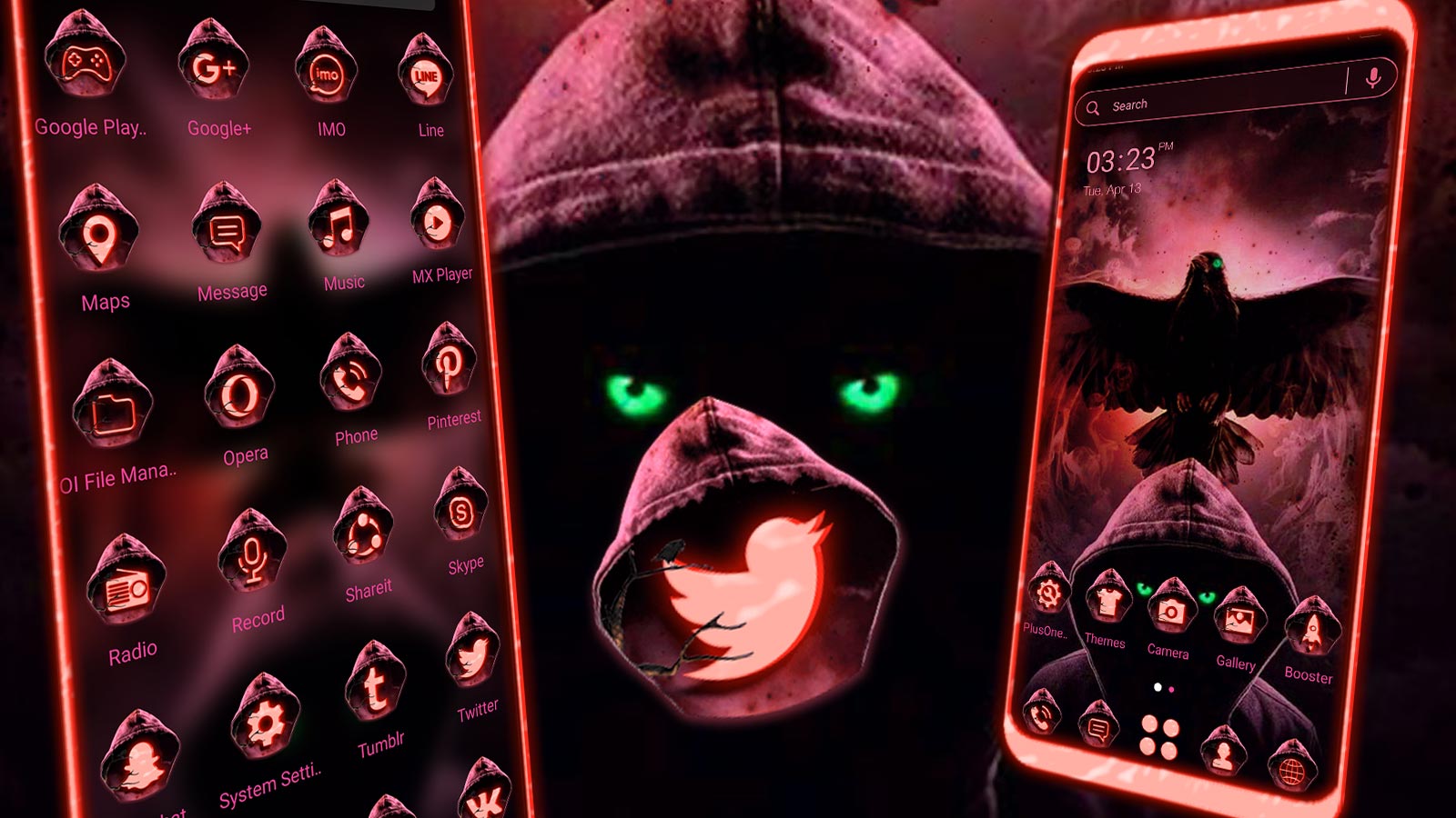 اسکرین شات 1 برنامه Eagle Hoodie Launcher Theme