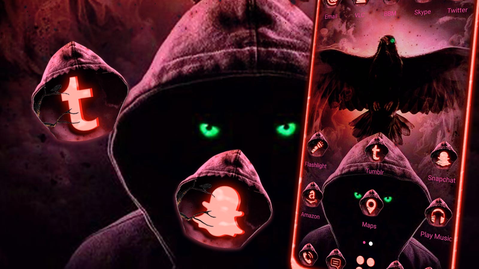 اسکرین شات 2 برنامه Eagle Hoodie Launcher Theme