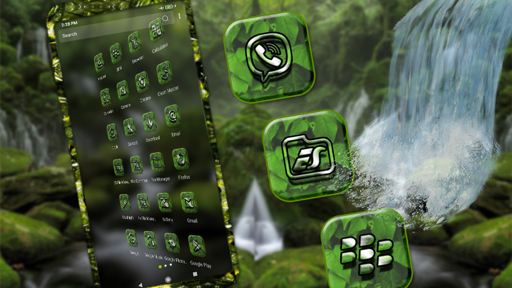 اسکرین شات 3 برنامه Forest Waterfall Theme