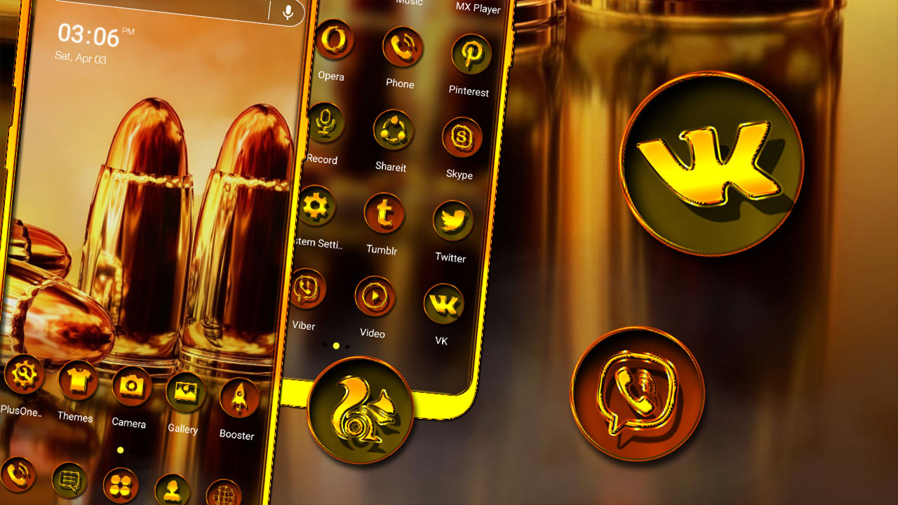 اسکرین شات 1 برنامه Golden Bullets Theme