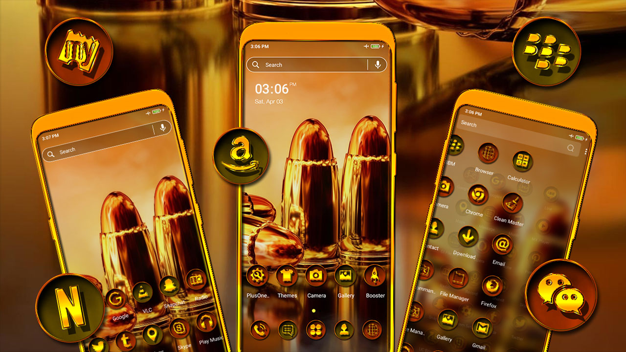 اسکرین شات 4 برنامه Golden Bullets Theme
