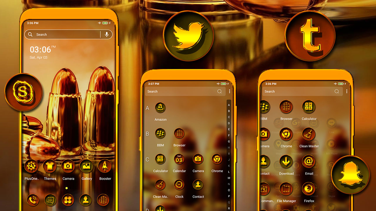 اسکرین شات 2 برنامه Golden Bullets Theme