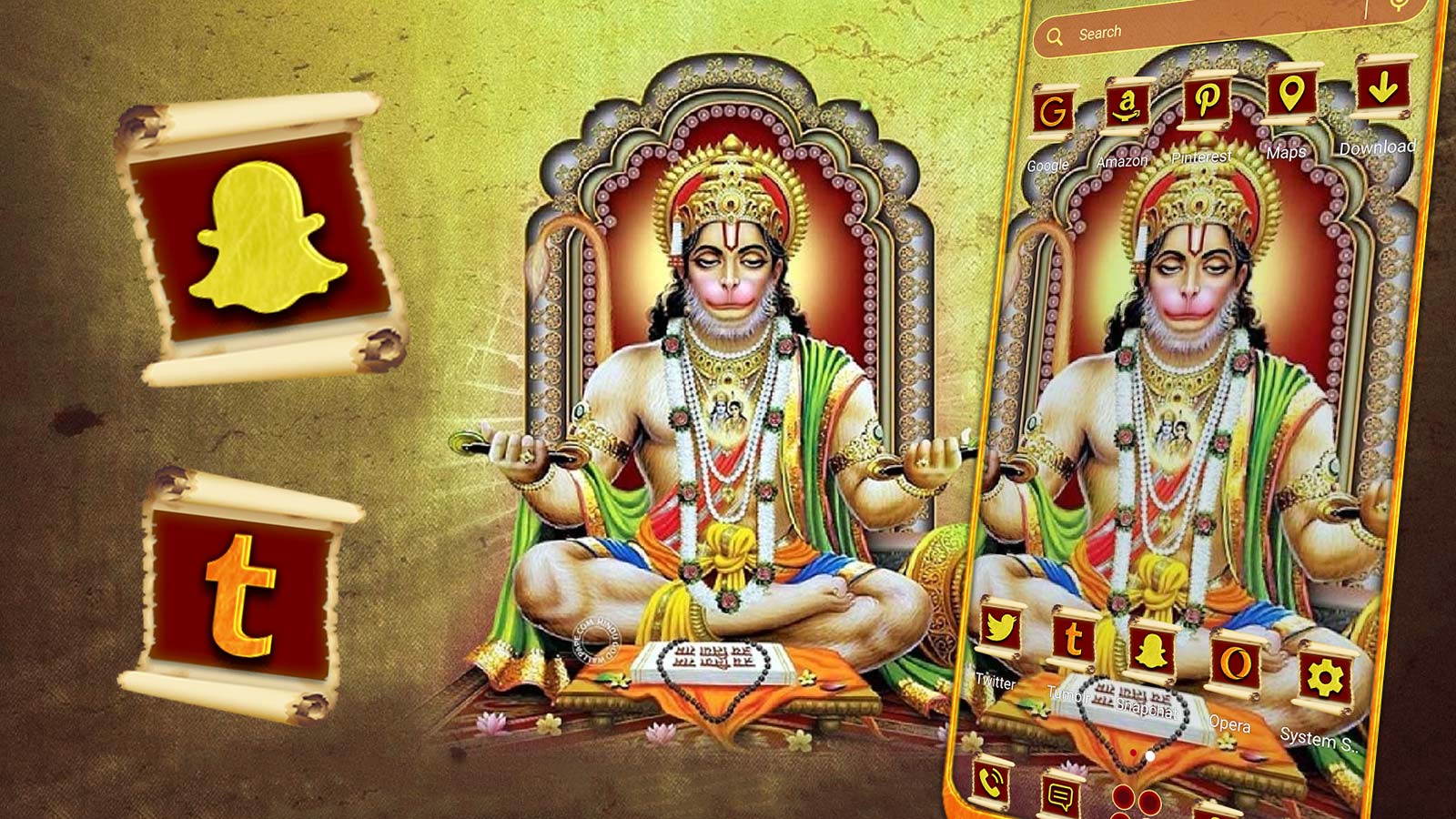 اسکرین شات 2 برنامه Hanuman Ji Launcher Theme