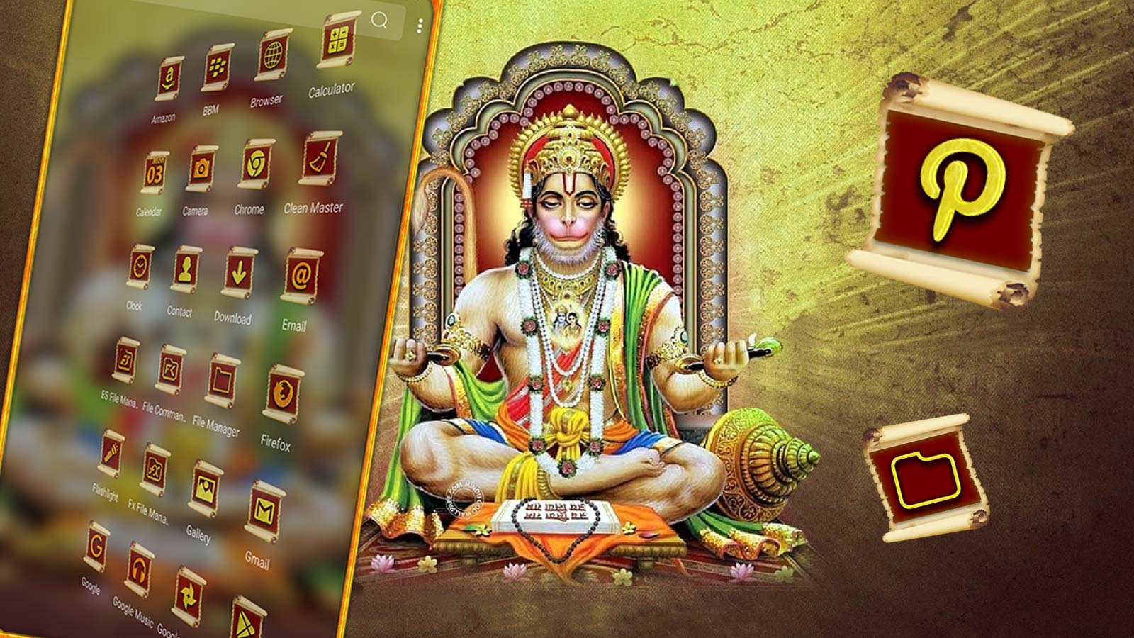اسکرین شات 3 برنامه Hanuman Ji Launcher Theme
