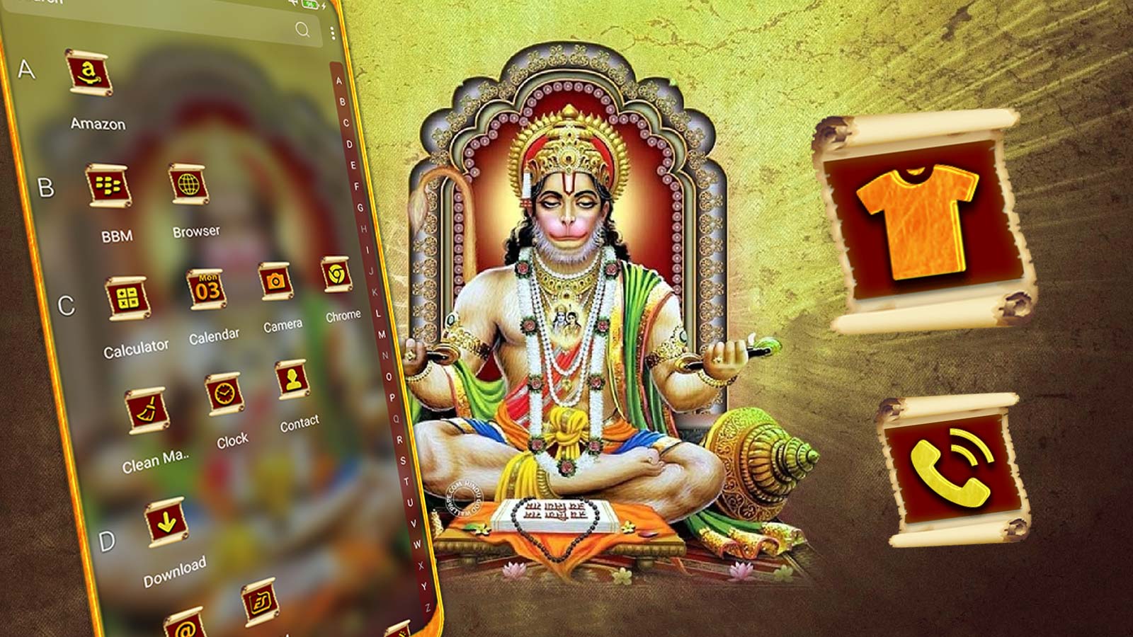 اسکرین شات 4 برنامه Hanuman Ji Launcher Theme