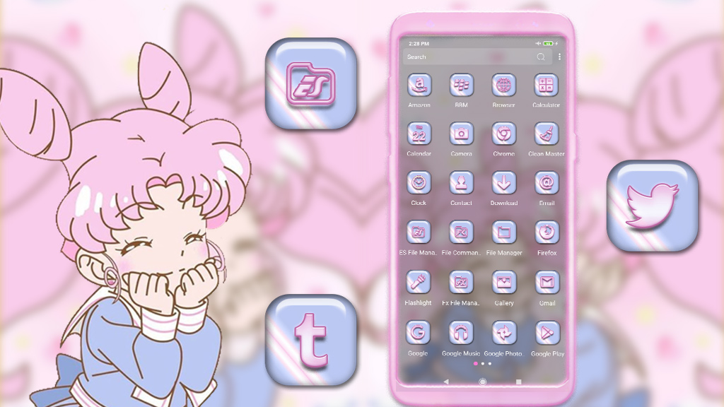 اسکرین شات 2 برنامه Kawaii Cute Girl Theme