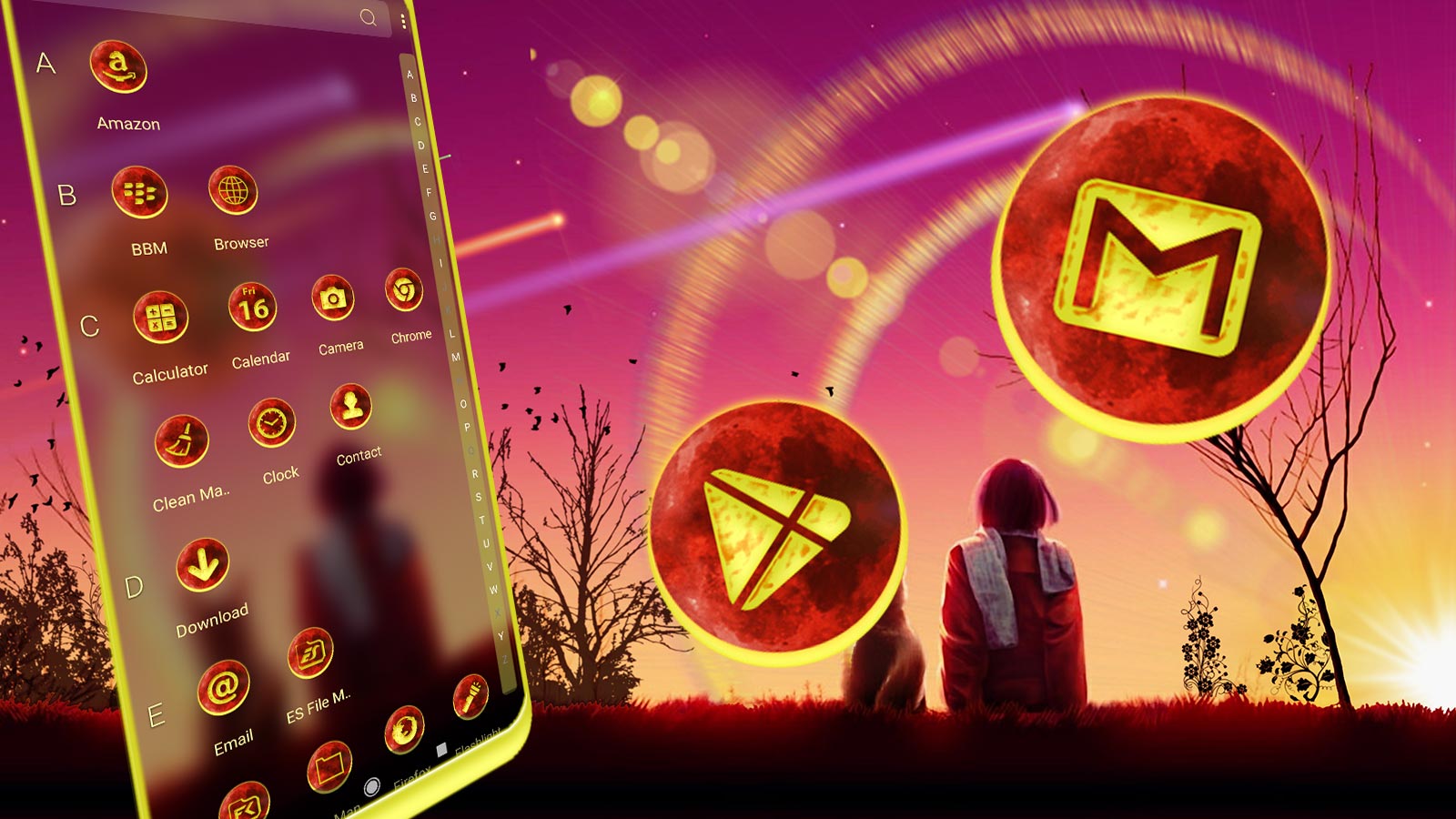 اسکرین شات 4 برنامه Lonely Girl Theme Launcher