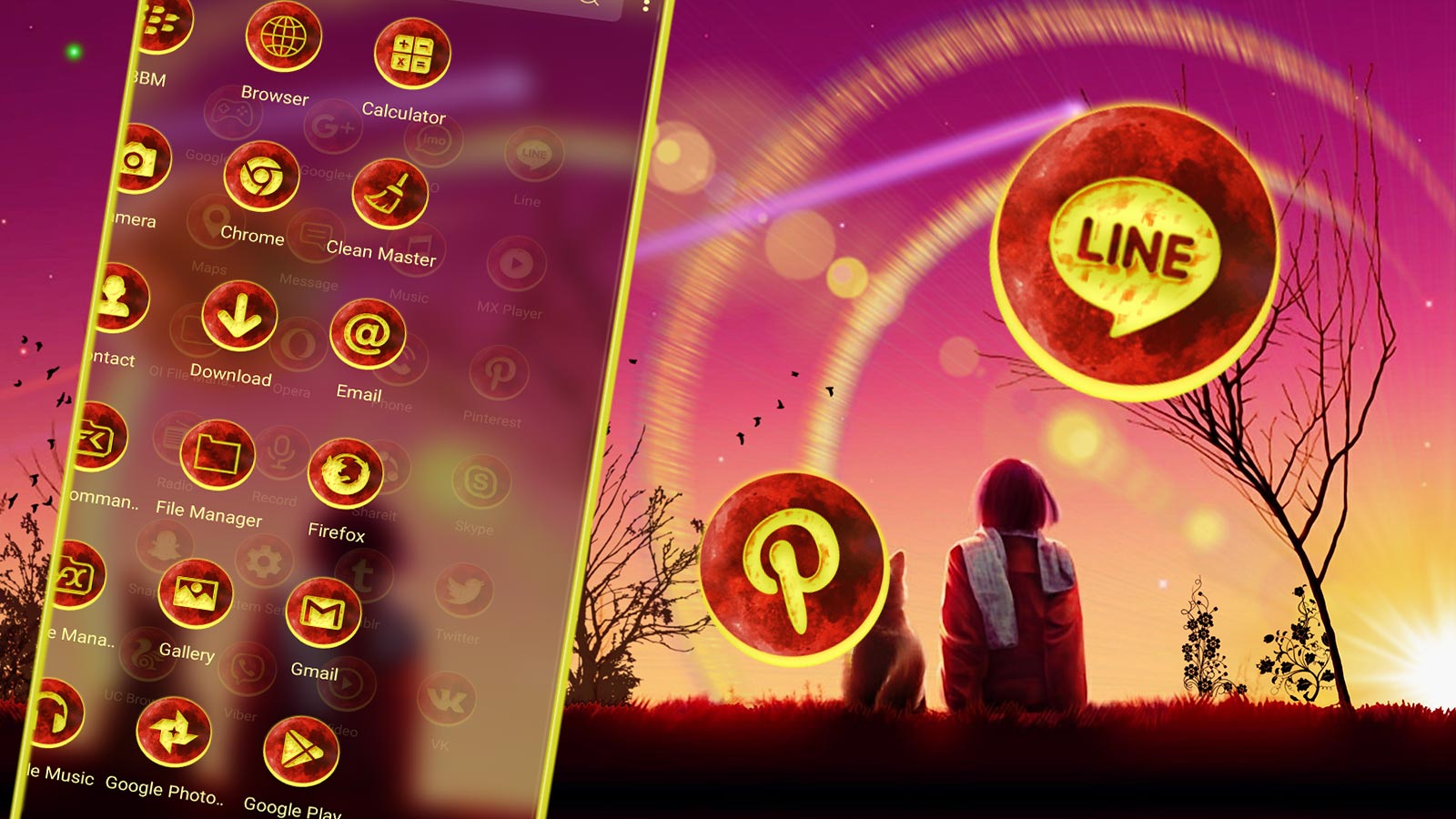 اسکرین شات 3 برنامه Lonely Girl Theme Launcher