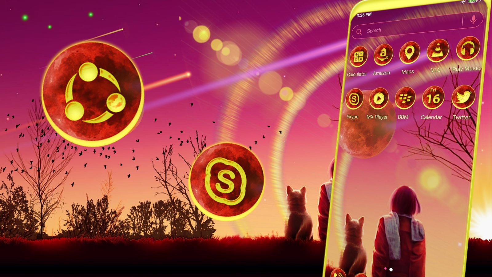 اسکرین شات 2 برنامه Lonely Girl Theme Launcher