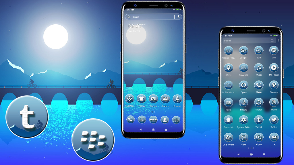 اسکرین شات 1 برنامه Night Moon Cycling Theme