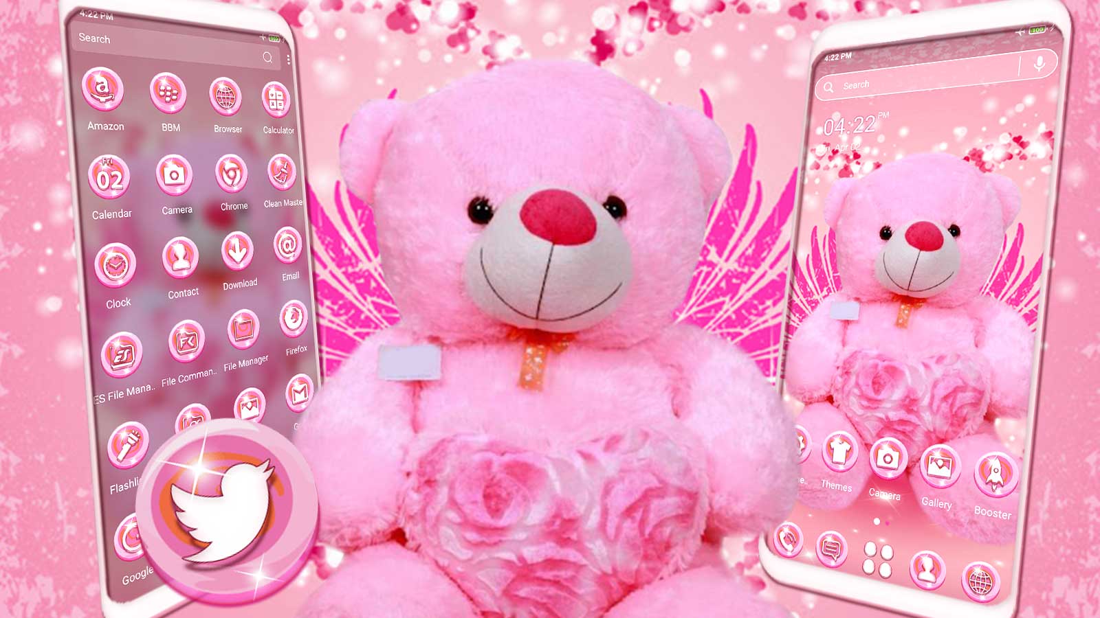 اسکرین شات 1 برنامه Pink Teddy Bear Theme
