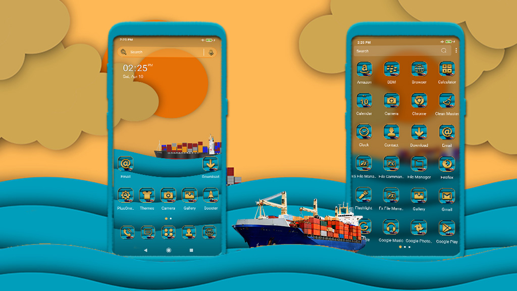 اسکرین شات 1 برنامه Sunrise Ocean Vector Theme