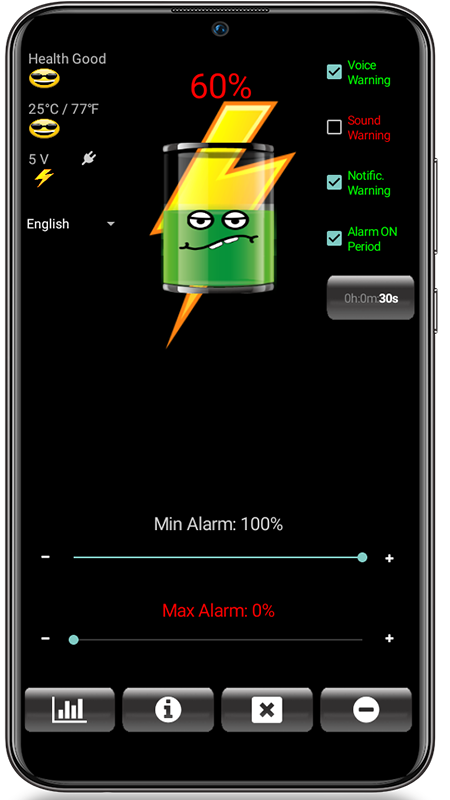 اسکرین شات 6 برنامه Battery Alarm