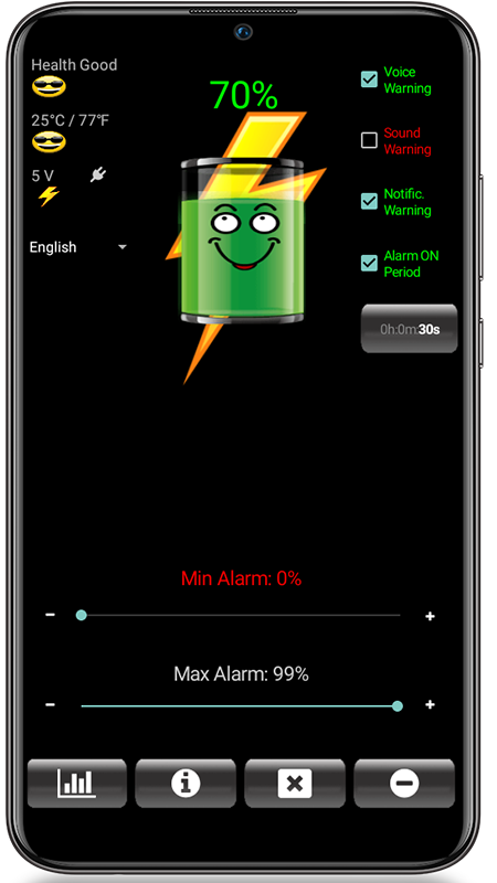 اسکرین شات 7 برنامه Battery Alarm