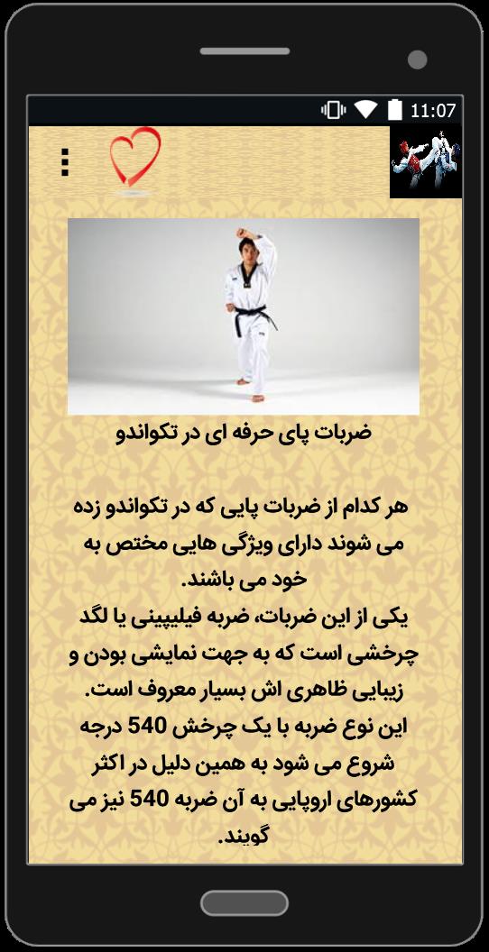 اسکرین شات 2 برنامه آموزش حرکات مختلف تکواندو