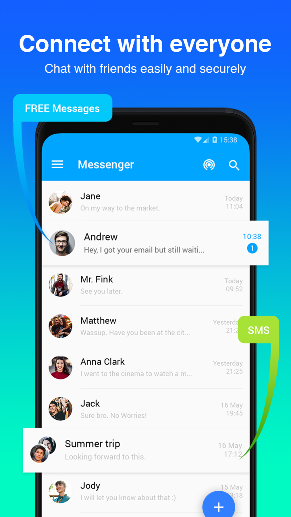 اسکرین شات 1 برنامه Mint Messenger - Messages, SMS