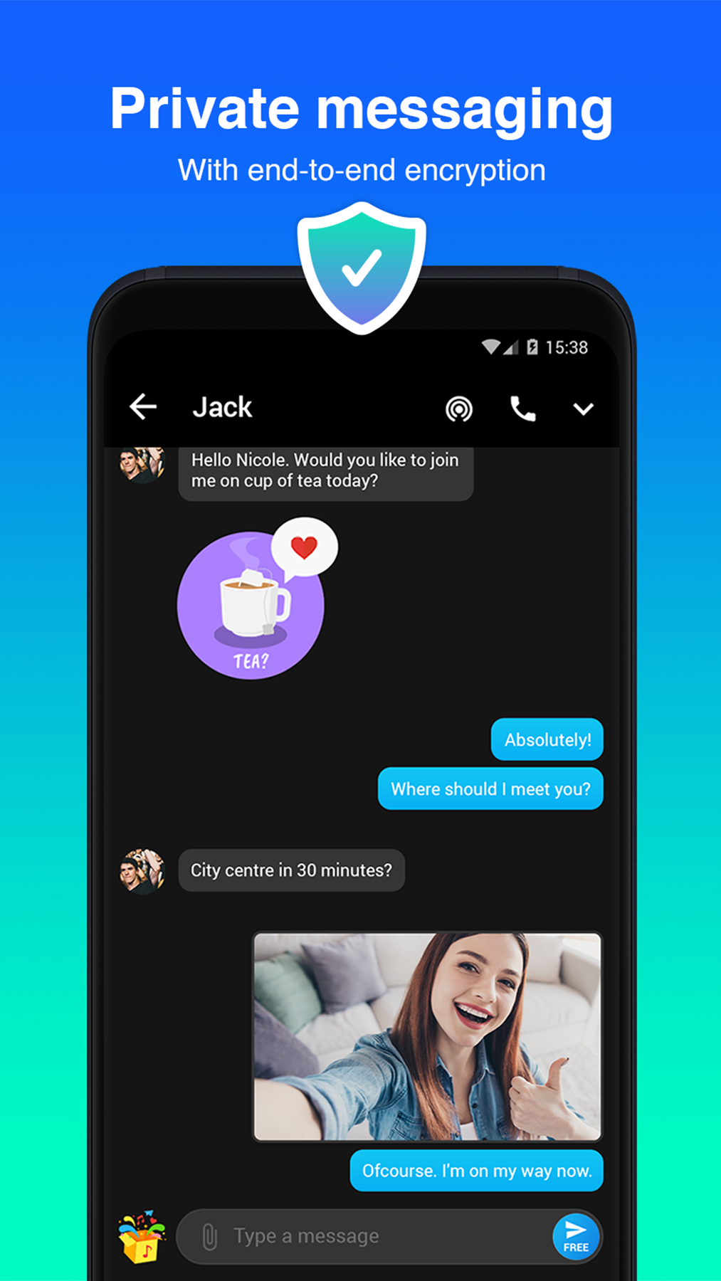 اسکرین شات 3 برنامه Mint Messenger - Messages, SMS