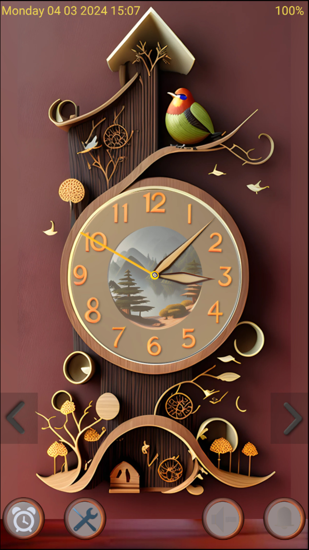 اسکرین شات 2 برنامه Nice Wood Clock