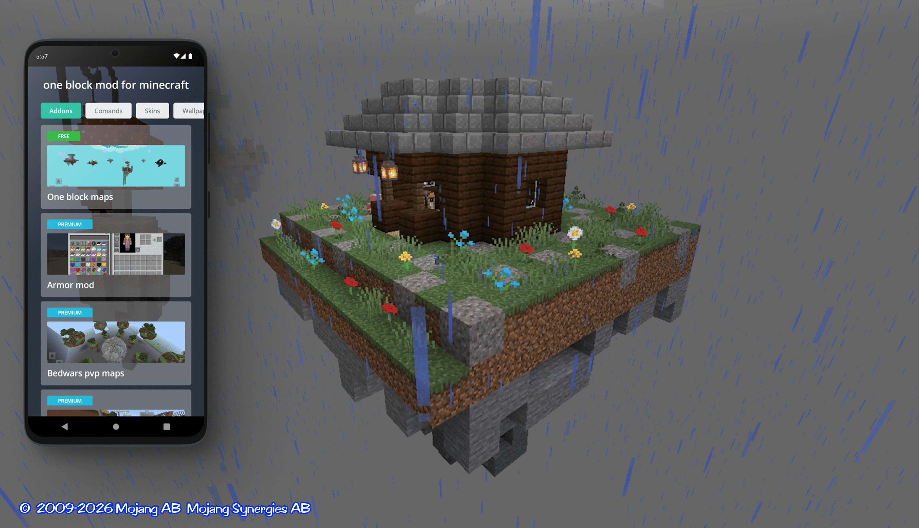 اسکرین شات 1 برنامه one block mod for minecraft