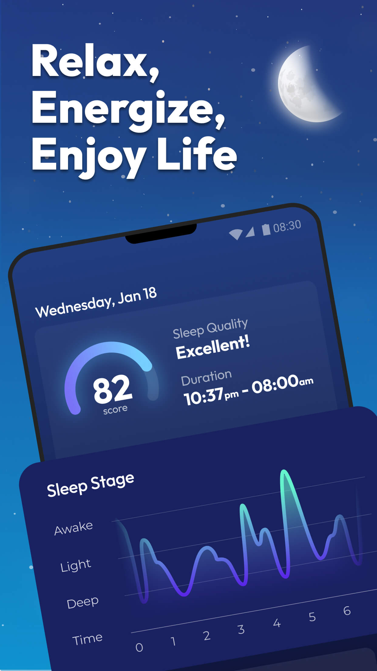 اسکرین شات 1 برنامه Sleep Tracker - Sleep Recorder