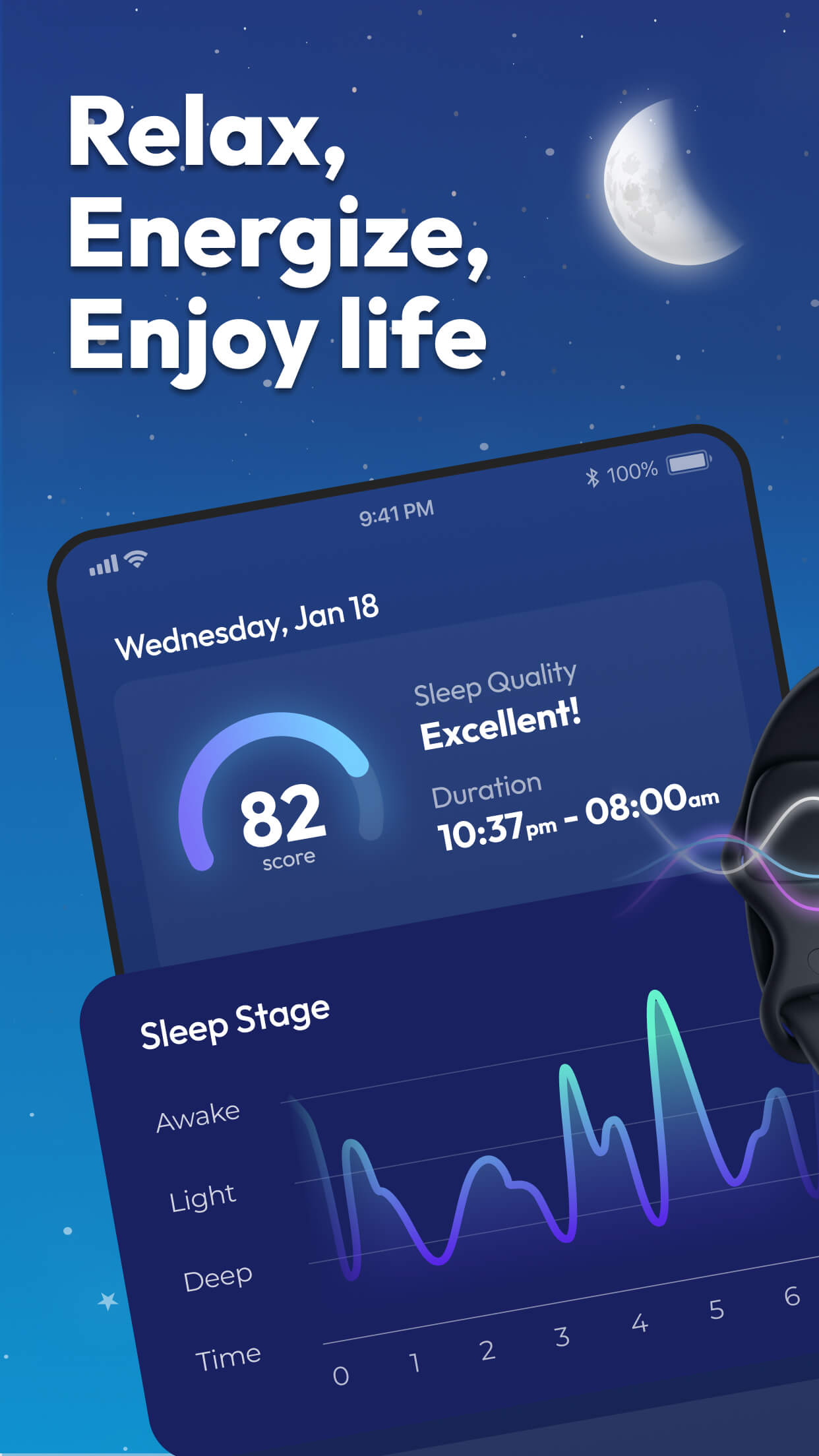 اسکرین شات 1 برنامه Sleep Tracker - Sleep Recorder