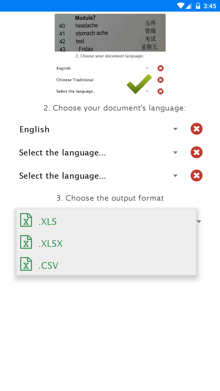 اسکرین شات 1 برنامه Convert JPG to XLSX - Image to
