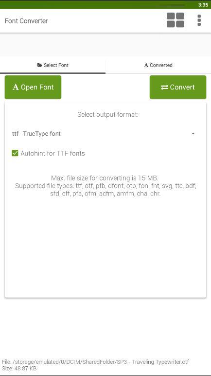 اسکرین شات 3 برنامه Font Converter - Convert OTF t
