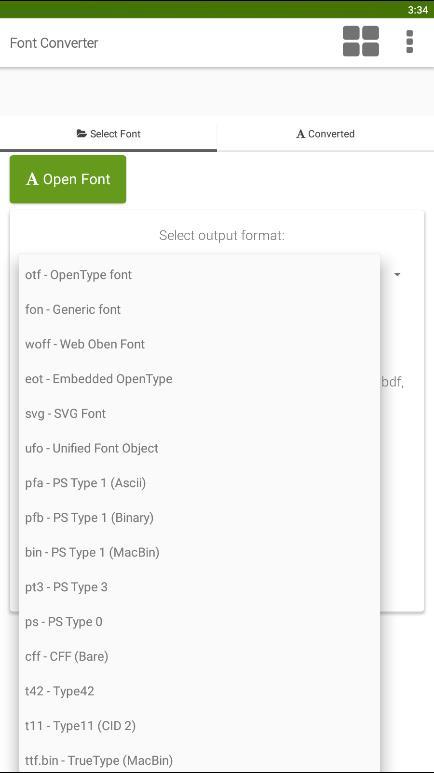 اسکرین شات 1 برنامه Font Converter - Convert OTF t