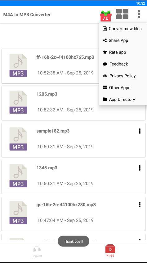 اسکرین شات 3 برنامه M4a to Mp3 Converter