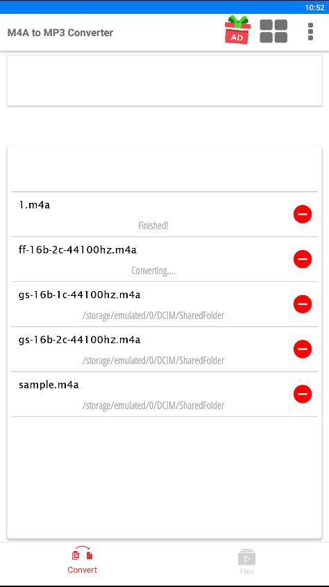 اسکرین شات 2 برنامه M4a to Mp3 Converter