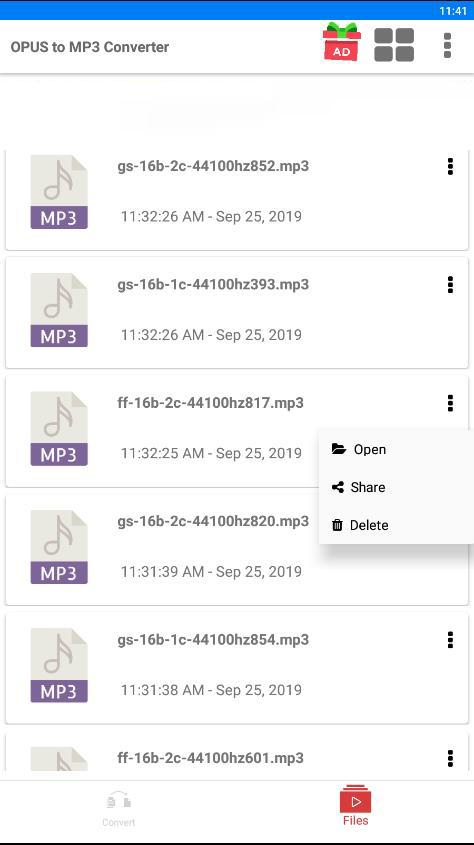 اسکرین شات 3 برنامه Opus to Mp3 converter - Conver
