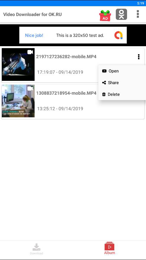 اسکرین شات 3 برنامه Video downloader for ok.ru