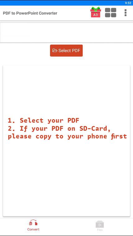 اسکرین شات 1 برنامه PDF to PPTX Converter