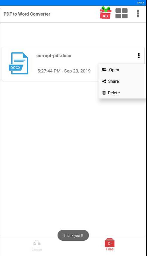 اسکرین شات 2 برنامه PDF to Word Converter