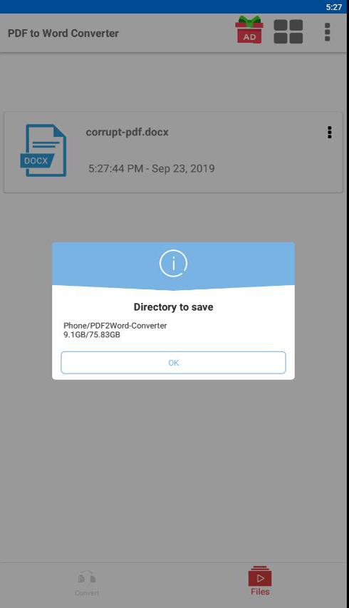 اسکرین شات 3 برنامه PDF to Word Converter