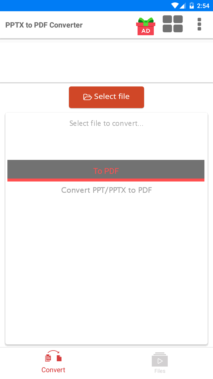 اسکرین شات 1 برنامه PPTX to PDF Converter