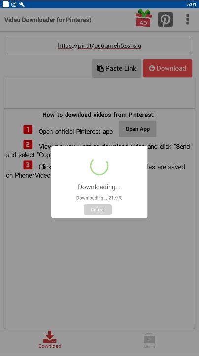 اسکرین شات 2 برنامه Video Downloader for Pinterest